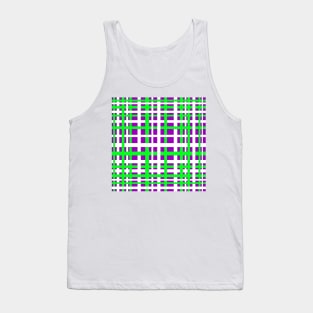 Interlocking Stripes Black Green Purple Tank Top